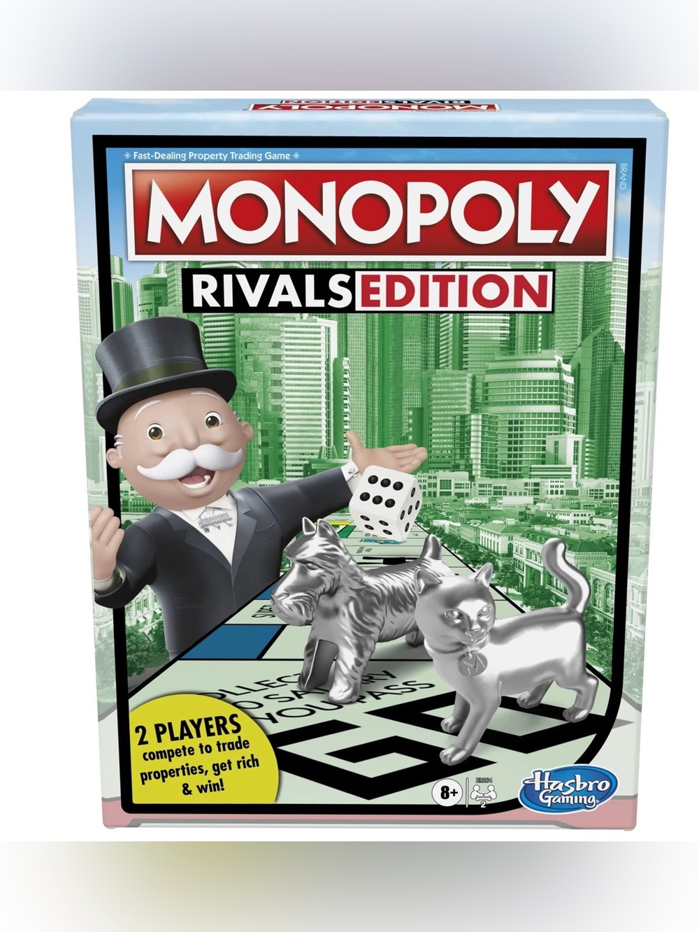 Hasbro Monopoly Rivals Edition Game 2 Player Fast Play Board Game
